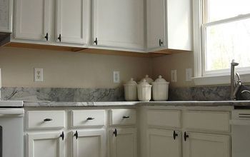 Old Oak Cabinets Painted White and Distressed