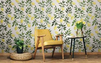 How to Create a Budget Friendly Lemon Wallpaper Look With Stencils